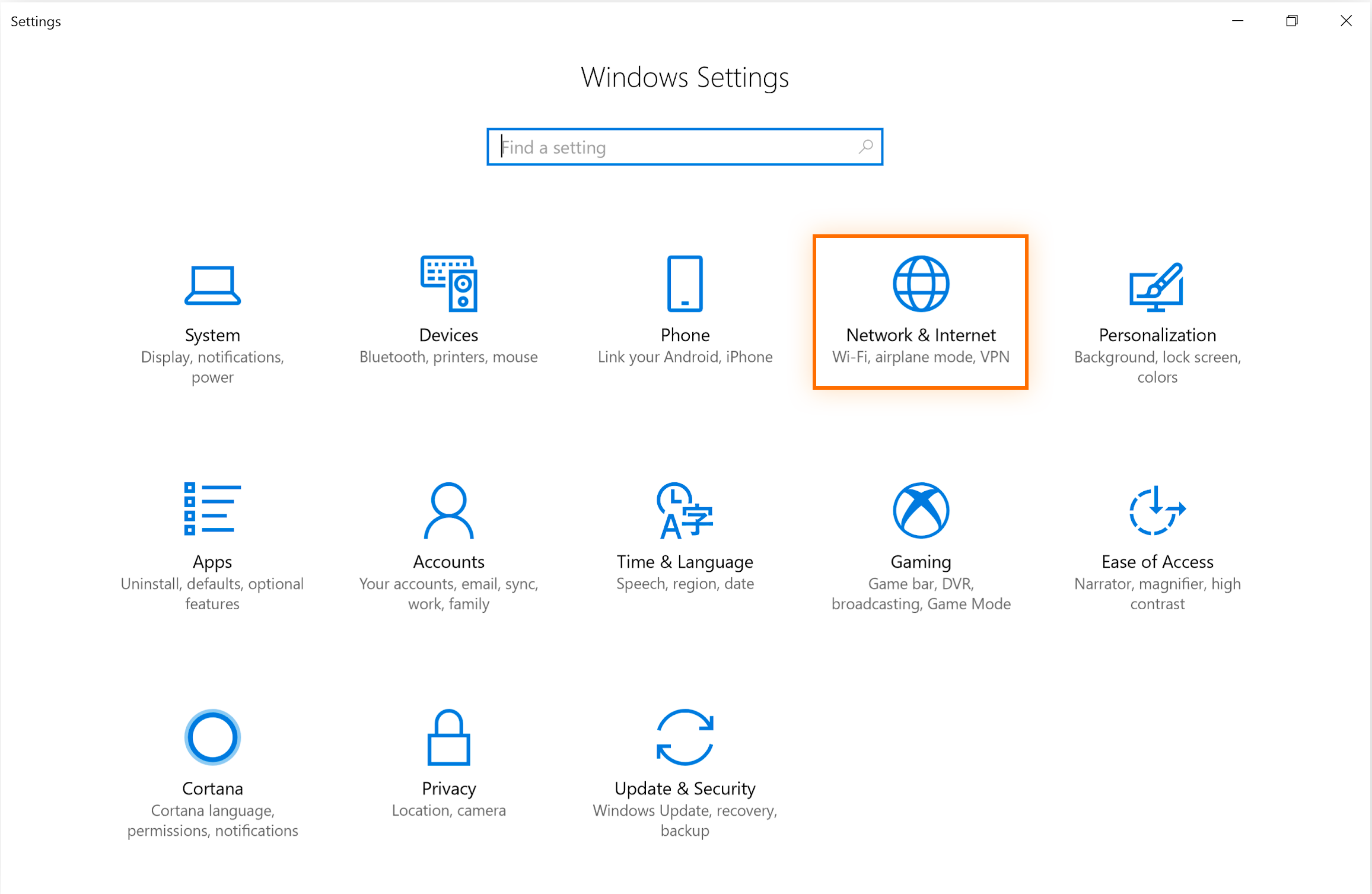 Change adapter settings