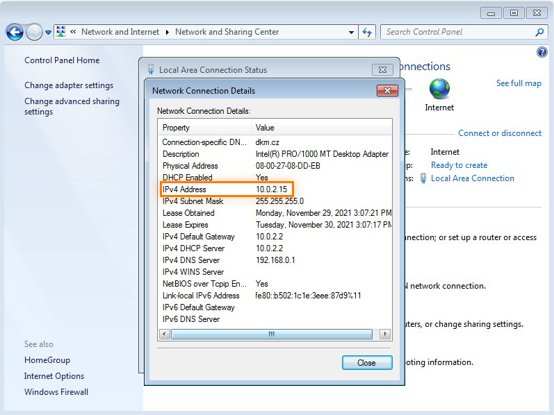 Change adapter settings