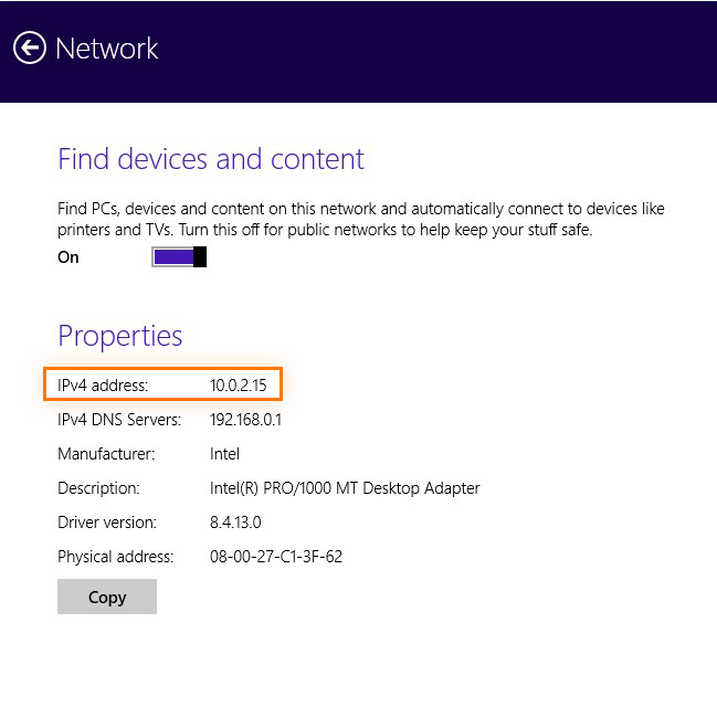 Change adapter settings