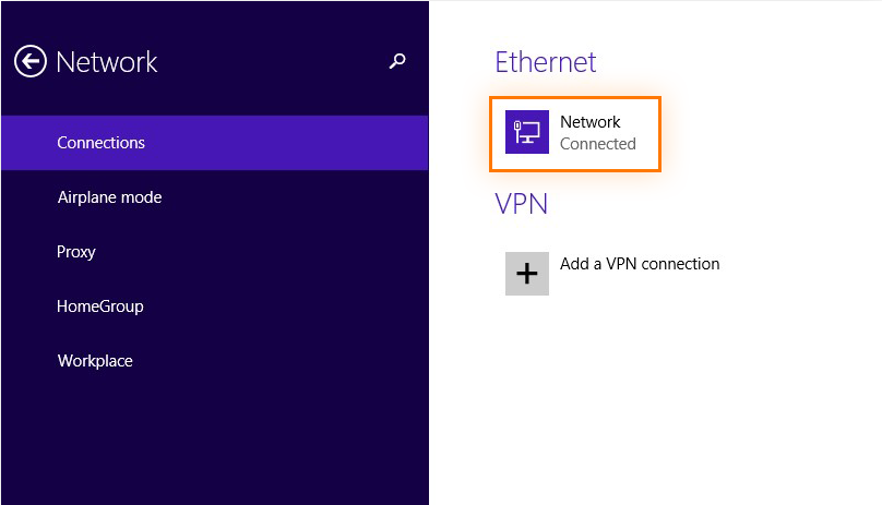 Change adapter settings