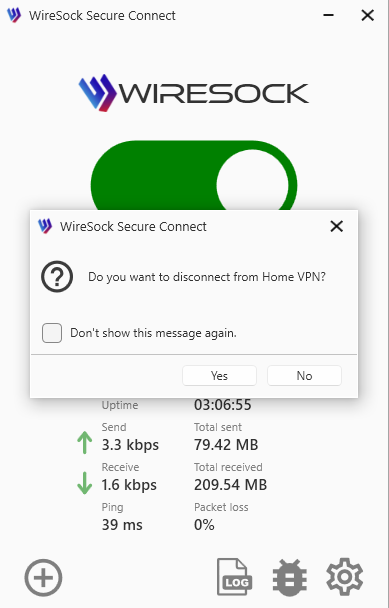 Confirmation dialog