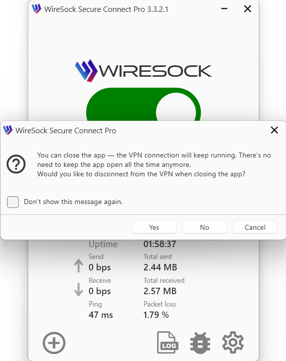 Confirmation dialog