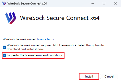 Read and agree to WireSock Foundation's terms of use
